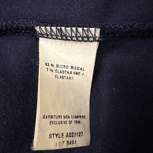 Blue Short Puff Sleeve Turtle Neck Top Womens Size S Peplum - Picture 4 of 5